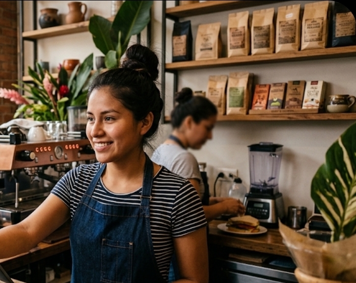 Dama para atención al Cliente en Cafetería